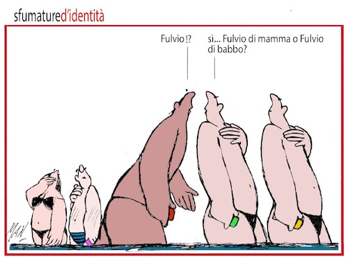 Cartoon: lungo la battigia (medium) by Enzo Maneglia Man tagged vignette,umorismo,grafico,spilli,fighillearte,piccolo,museo,di,fighille,ita