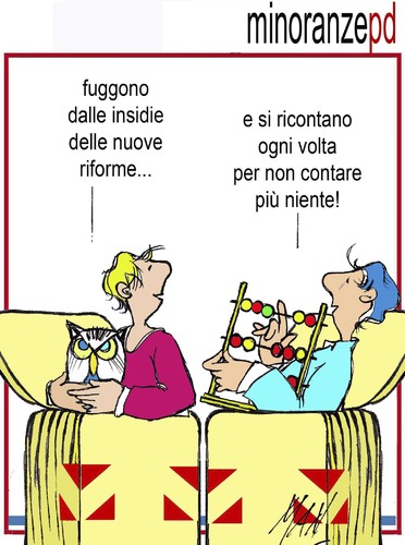 Cartoon: minoranze PD (medium) by Enzo Maneglia Man tagged fighillearte,maneglia,man,cassonettari