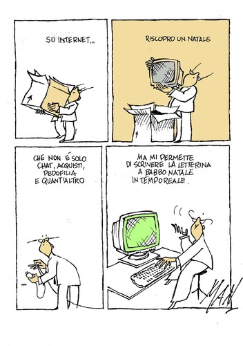 Cartoon: Natale in internet (medium) by Enzo Maneglia Man tagged natale,internet,in4tempi,fughillearte,enzo,maneglia,man