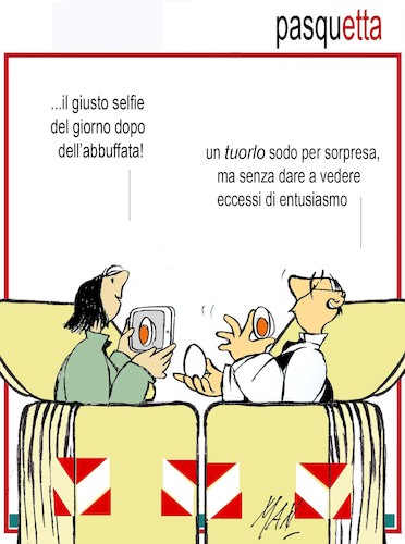 Cartoon: pasquetta (medium) by Enzo Maneglia Man tagged fighillearte,umorismo,cassonettari,vignetta,maneglia,man