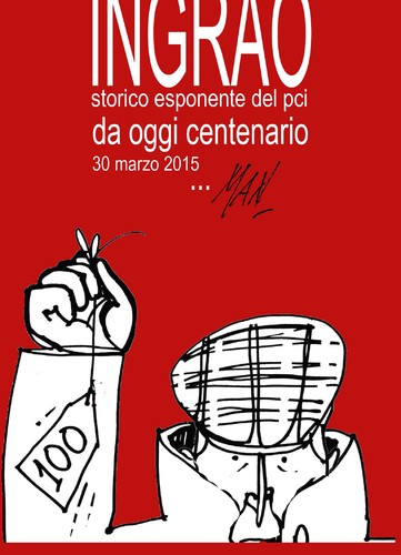 Cartoon: Pietro Ingrao a 100 (medium) by Enzo Maneglia Man tagged ingrao,pietro,politico,pci,fighillearte,maneglia,man