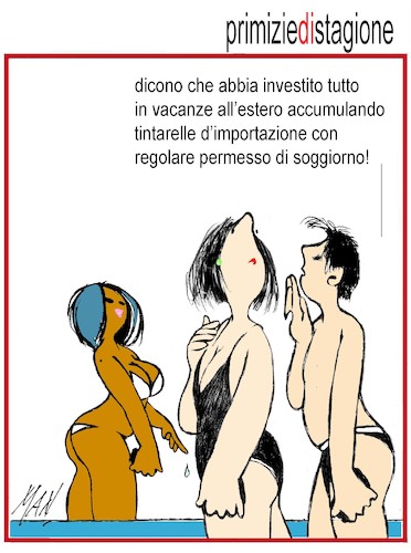 Cartoon: primizie di stagione (medium) by Enzo Maneglia Man tagged vignette,umorismo,bagnanti,man,maneglia,fighillearte