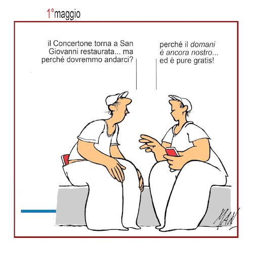 Cartoon: Primo Maggio 2026 (medium) by Enzo Maneglia Man tagged vignette,umorismo,grafico,spilli,fighillearte,piccolomuseo,di,fighielle,ita