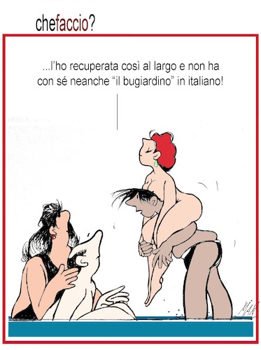 Cartoon: recuperi stagionali (medium) by Enzo Maneglia Man tagged spilli,vignette,umorismo,grafico,vacanze,mare,cassonettari,di,man,maneglia,fighillearte