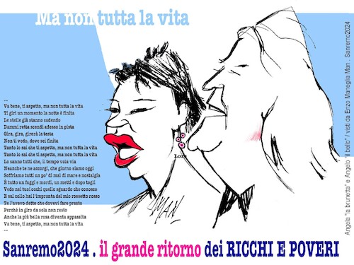 Cartoon: Ricchi e Poveri (medium) by Enzo Maneglia Man tagged cantanti,italiani,ricchi,poveri,caricature,sanremo74