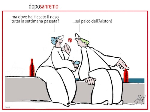 Cartoon: Sanremo 72 (medium) by Enzo Maneglia Man tagged vignetta,umorismo,grafico,spilli,fighillearte,piccolomuseo,fighille,ita,grafica,man