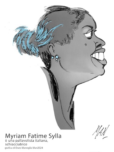 Cartoon: Sylla Myriam Fatime (medium) by Enzo Maneglia Man tagged caricature,ritratti,personaggi,sport,pallavolisti