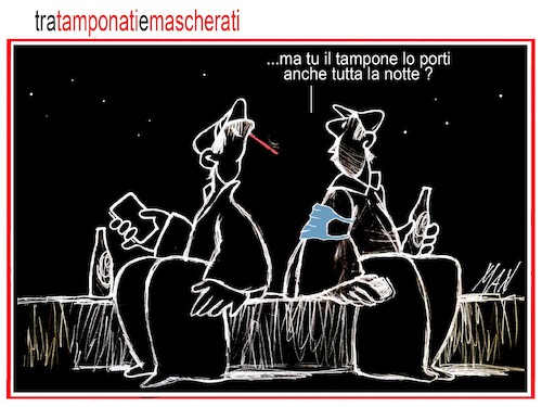 Cartoon: tamponati e mascherati (medium) by Enzo Maneglia Man tagged vignette,umorismo,grafico,by,maneglia,tamponi,mascherine,anti,covid,fighillearte,p9ccolomuseo,di,fighille,ita