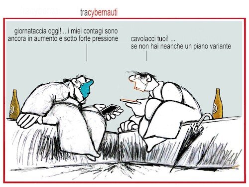 Cartoon: tra cybernauti (medium) by Enzo Maneglia Man tagged vignette,umorismo,grafico,spilli,by,enzo,maneglia,man,fighillearte,piccolomuseo,fighille,ita