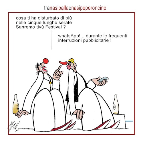 Cartoon: tra nasipalla e nasipeperoncino (medium) by Enzo Maneglia Man tagged vignette,umorismo,grafico,fighillearte,piccolomuseo,palazzo,tani,fighille,ita