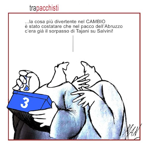Cartoon: tra pacchisti (medium) by Enzo Maneglia Man tagged vignette,umorismo,grafico,politica,italiana,satira,fighillearte,piccolomuseo,fighille,ita