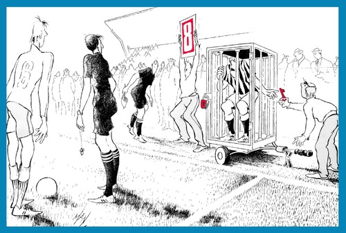Cartoon: olimpiadi di man (medium) by Enzo Maneglia Man tagged olimpiadi,calcio,sostituzione,sport,man,maneglia,fighillearte