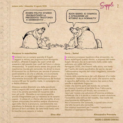 Cartoon: Suppli7 2020 (medium) by Enzo Maneglia Man tagged vignette,umorismo,grafico,rivista,suppli,umoristica,online,enzo,maneglia,man