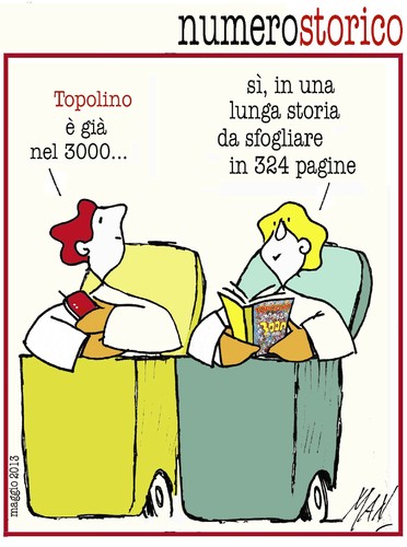 Cartoon: Topolino 3000 (medium) by Enzo Maneglia Man tagged topolino,story,3000,cassonettari,maneglia,maggio,2013