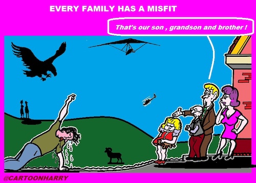 Cartoon: A Misfit (medium) by cartoonharry tagged misfit,family