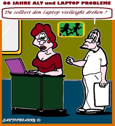 Cartoon: Älter (medium) by cartoonharry tagged älter,digital,laptop