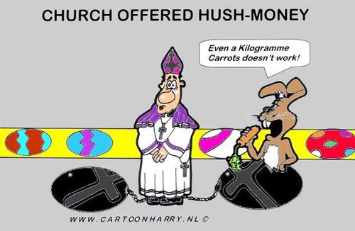 Cartoon: An Offering Church (medium) by cartoonharry tagged hushmoney,priest,church,rabbit,easter,cartoonharry