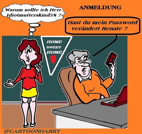 Cartoon: Anmeldung Internet (medium) by cartoonharry tagged internet,anmeldung,password