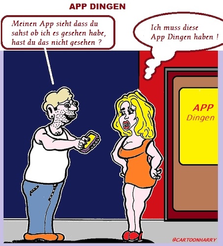 Cartoon: App Dingen (medium) by cartoonharry tagged internet,apps,app,dingen