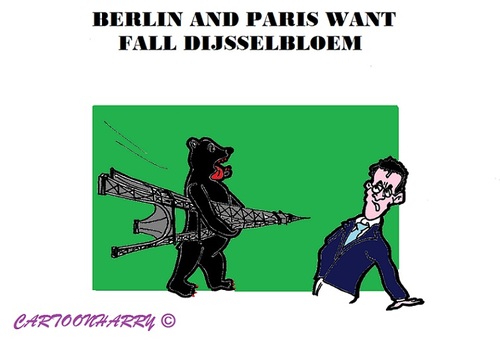 Cartoon: Berlin and Paris (medium) by cartoonharry tagged berlin,paris,germany,france,dijsselbloem,europe