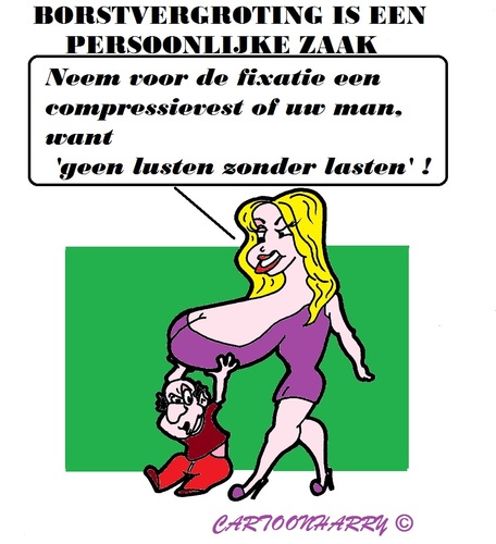 Cartoon: Cosmetische Ingreep (medium) by cartoonharry tagged compressievest,lust,last,borstvergroting,cosmetisch