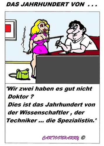 Cartoon: Das Jahrhundert (medium) by cartoonharry tagged jahrhundert,jetzt,doktor,spezialistin,cartoon,cartoonist,cartoonharry,dutch,holland,toonpool