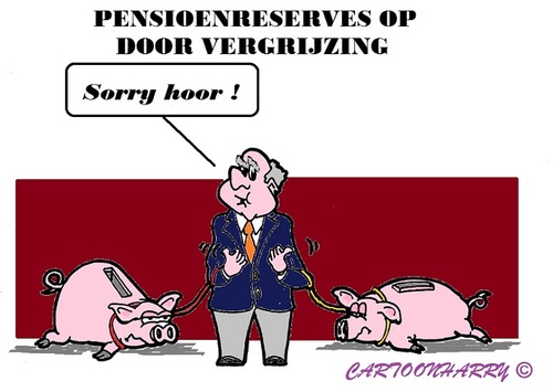 Cartoon: De Grijsaards (medium) by cartoonharry tagged vergrijzing,pensioen,leeg,pot