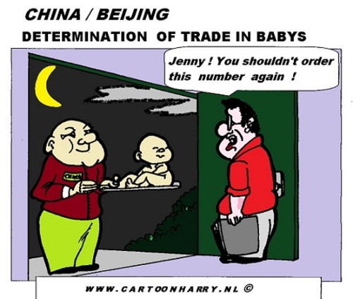 Cartoon: Dealing Babys in China (medium) by cartoonharry tagged baby,deal,china,stop,cartoon,cartoonist,cartoonharry,dutch,toonpool