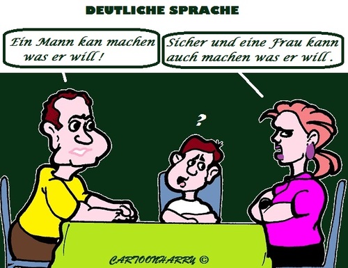 Cartoon: Der Chef (medium) by cartoonharry tagged familie,mutter,vater,sohn,chef