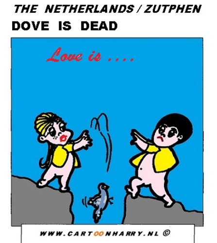 Cartoon: Dove is Dead (medium) by cartoonharry tagged dead,dove,holland,zutphen,cartoon,cartoonist,cartoonharry,dutch,toonpool