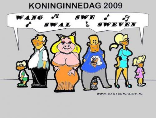 Cartoon: Dutch Queens Day (medium) by cartoonharry tagged pig,queen,dutch
