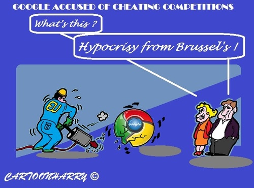Cartoon: EC and Google (medium) by cartoonharry tagged europe,ec,google,hypocrisy