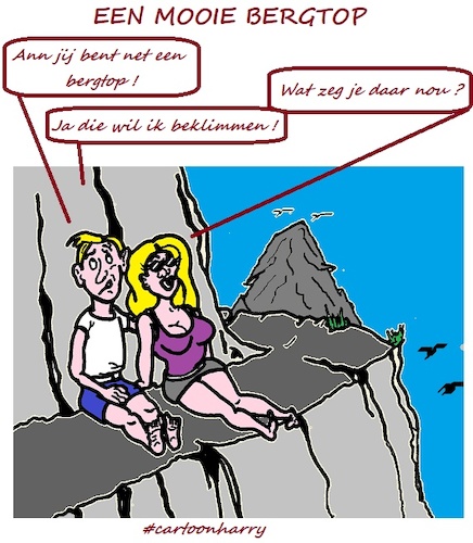 Cartoon: Een Mooie Bergtop (medium) by cartoonharry tagged bergtop,cartoonharry