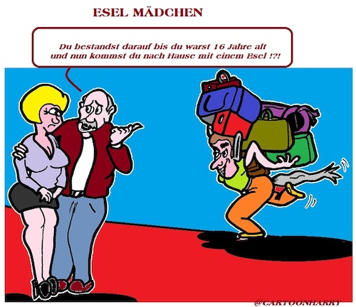 Cartoon: Esel (medium) by cartoonharry tagged esel,mädchen,cartoonharry