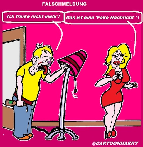 Cartoon: Falsch (medium) by cartoonharry tagged falschmeldung