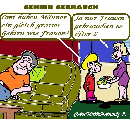 Cartoon: Gleichwertige Gehirne (medium) by cartoonharry tagged gleich,gehirn,frauen,maenner
