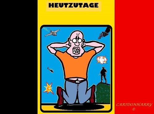 Cartoon: Heutzutage (medium) by cartoonharry tagged is,angriff,belgien,brussel