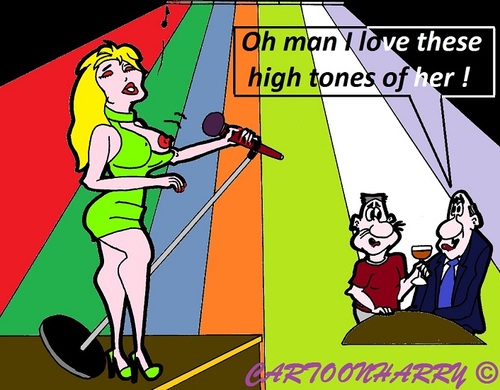 Cartoon: High Tones (medium) by cartoonharry tagged singer,high,tones,bar,public,cartoon,cartoonist,cartoonharry,dutch,toonpool