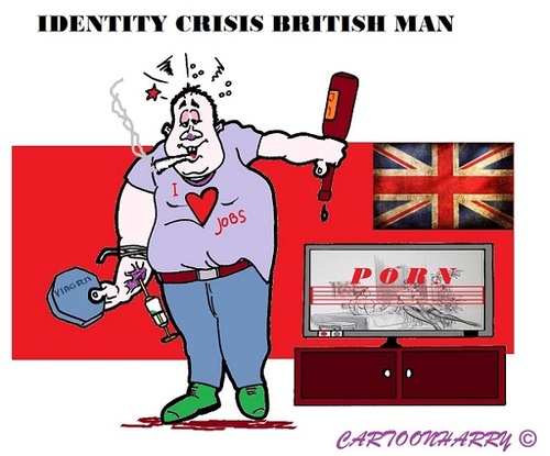 Cartoon: ID Crisis (medium) by cartoonharry tagged id,crisis,british,men,man,england,london,drugs,alcohol,cartoons,cartoonists,cartoonharry,dutch,toonpool