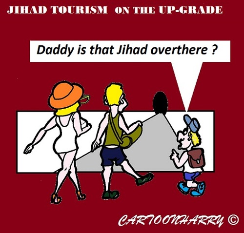 Cartoon: Jihad Tourism (medium) by cartoonharry tagged jihad,terrorism,death,tourism,cartoon,cartoonist,cartoonharry,dutch,toonpool