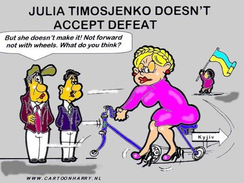 Cartoon: Julio Timosjenko (medium) by cartoonharry tagged julia,timosjenko,bike,politics,ukraine