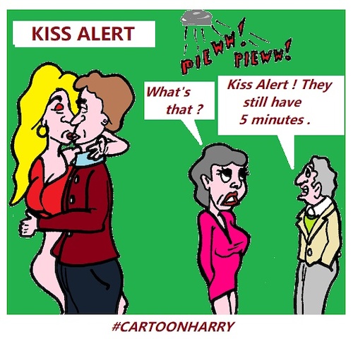 Cartoon: Kiss Alert (medium) by cartoonharry tagged kiss,alert,cartoonharry