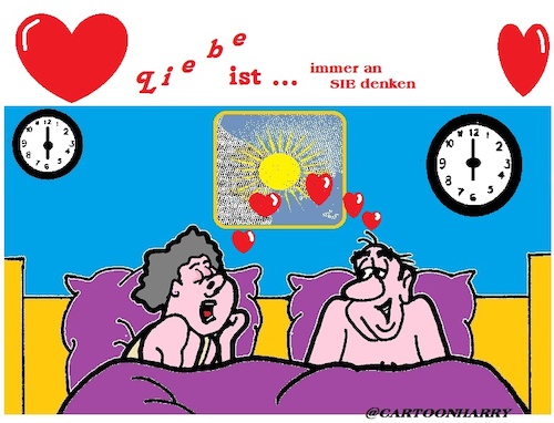 Cartoon: Liebe um die Uhr (medium) by cartoonharry tagged liebe,uhr,cartoonharry