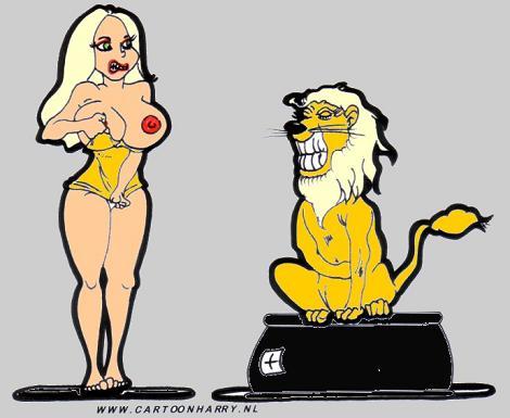 Cartoon: Lion  Girl (medium) by cartoonharry tagged sexy,lion,girl,cartoonharry