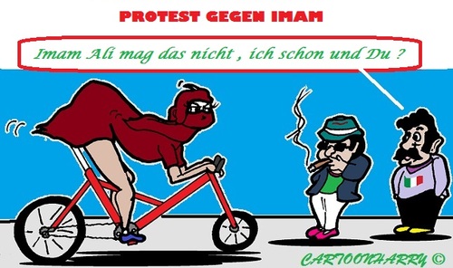 Cartoon: Moslima FahrradTour in Mailand (medium) by cartoonharry tagged mslima,italien,mailand,fahrrad