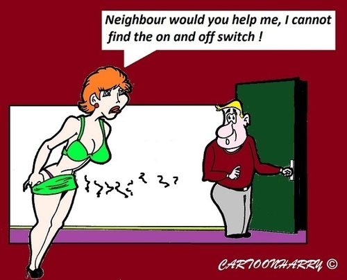 Cartoon: Neighbour Help (medium) by cartoonharry tagged neighbour,onoff,help,cartoon,cartoonist,cartoonharry,dutch,toonpool
