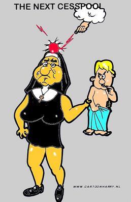 Cartoon: Next Dutch Cesspool (medium) by cartoonharry tagged dutch,nuns,priests,god,punishment,cartoonharry