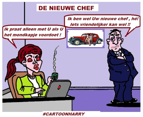 Cartoon: Nieuwe Chef (medium) by cartoonharry tagged chef,cartoonharry