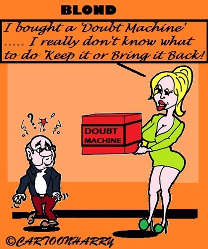 Cartoon: No Doubt About It (medium) by cartoonharry tagged blond,doubt,present