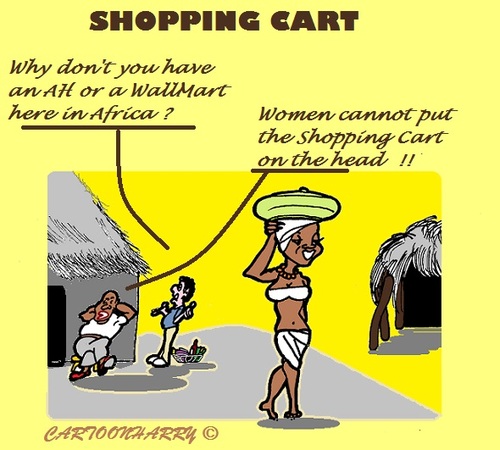 Cartoon: No ShoppingCarts (medium) by cartoonharry tagged africa,shopping,carts